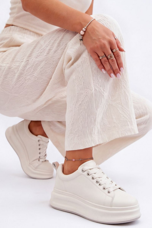 White women's platform sneakers GOE SS2N4021