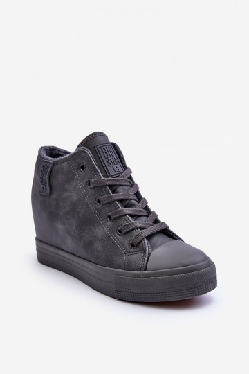 Buty casualowe z sztucznej skóry z platformą w szarym kolorze Big Star MM274005