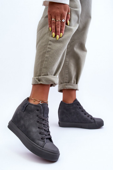 Casual shoes in faux leather with platform in gray Big Star MM274005 2