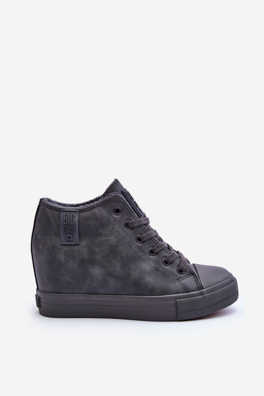 Casual shoes in faux leather with platform in gray Big Star MM274005