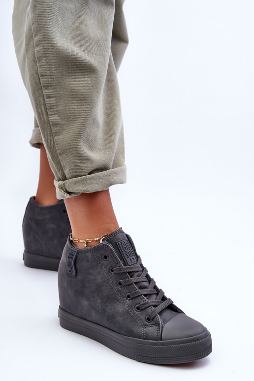 Casual shoes in faux leather with platform in gray Big Star MM274005