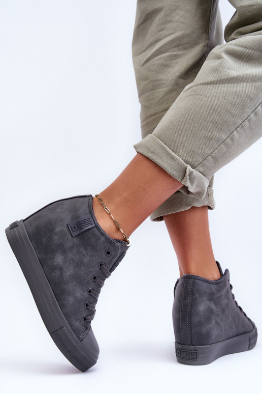 Casual shoes in faux leather with platform in gray Big Star MM274005