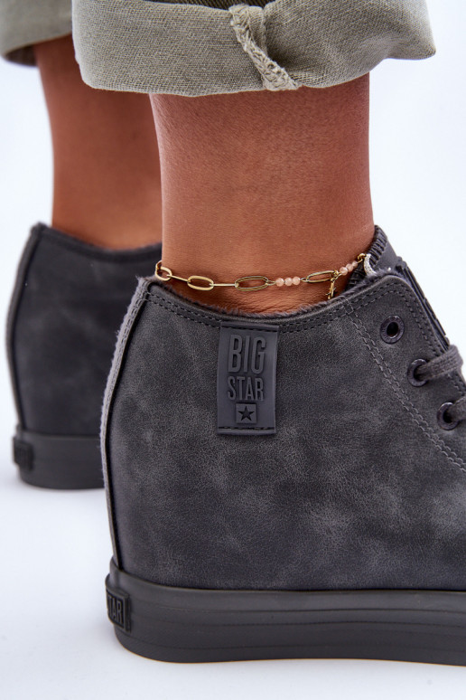Casual shoes in faux leather with platform in gray Big Star MM274005