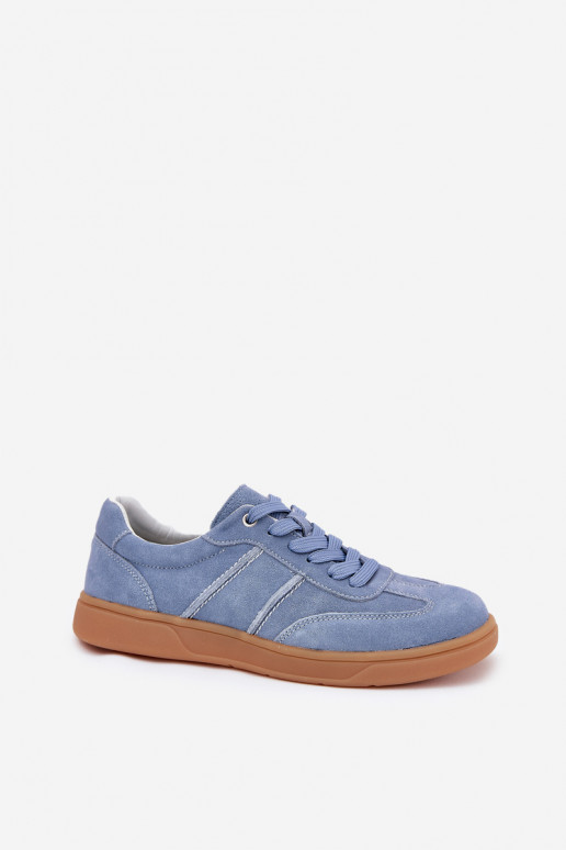 Blue women's sneakers made of suede Paliana