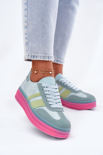 Niebieskie sneakersy na platformie Ovivene 2