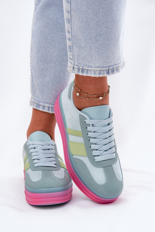 Niebieskie sneakersy na platformie Ovivene