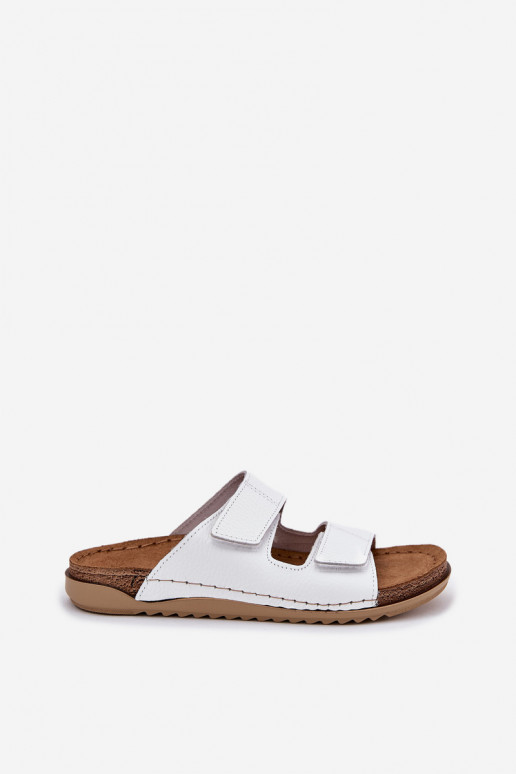 White women's leather slippers Inblu AA0005GU
