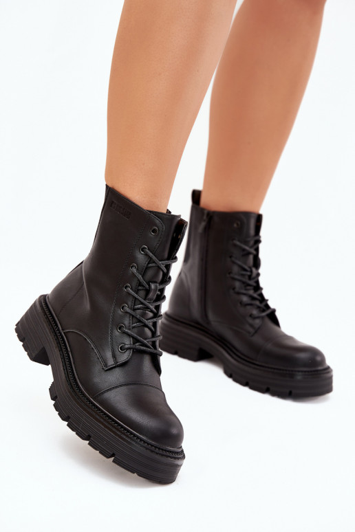 Insulated women's work ankle boots Big Star OO274140 in black