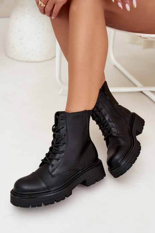 Insulated women's work ankle boots Big Star OO274140 in black