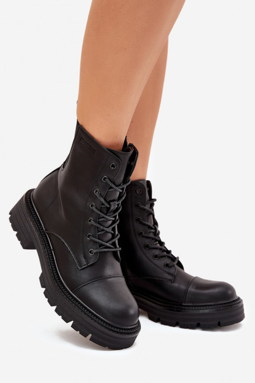 Insulated women's work ankle boots Big Star OO274140 in black