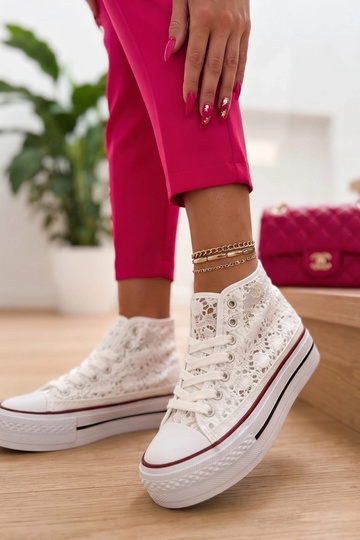 White perforated ankle sneakers Piper 2