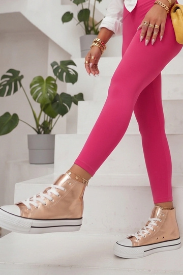 Gold metallic ankle sneakers Piper
