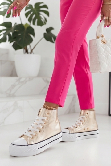 Gold metallic ankle sneakers Piper