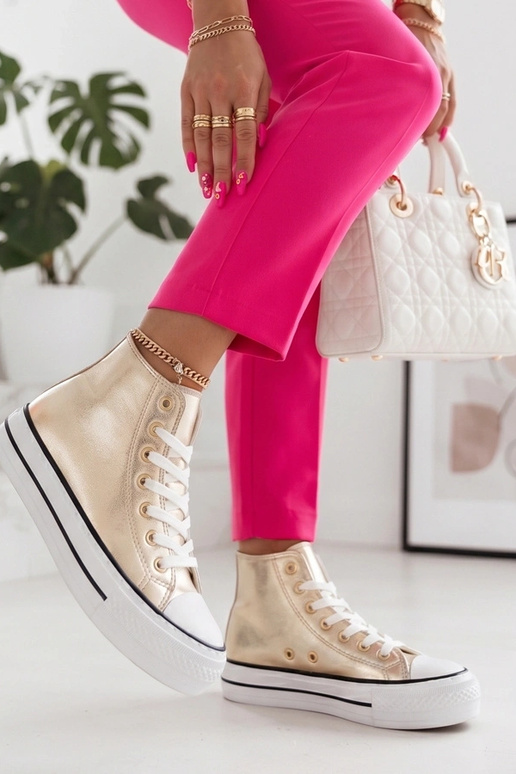 Gold metallic ankle sneakers Piper