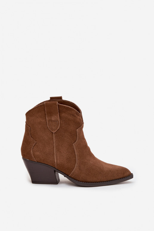 Women's cowboy-style ankle boots in brown faux suede Beretta