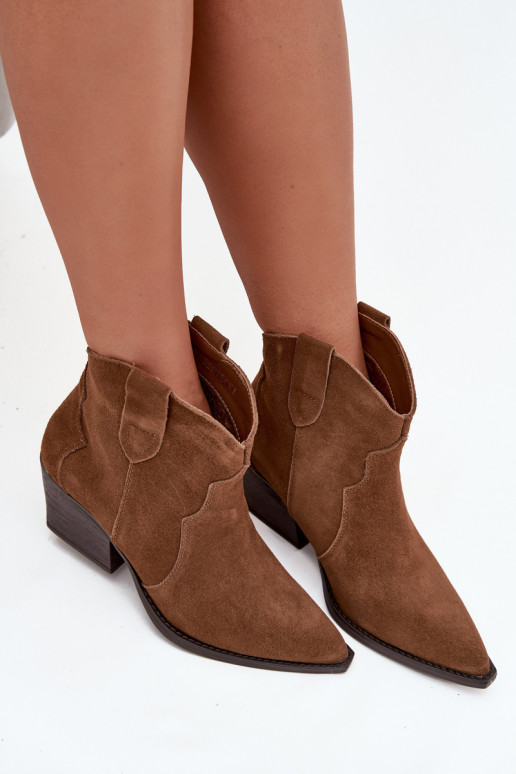 Women's cowboy-style ankle boots in brown faux suede Beretta