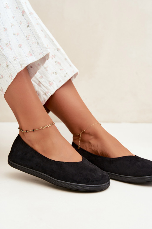 Black barefoot ballerinas Hollin
