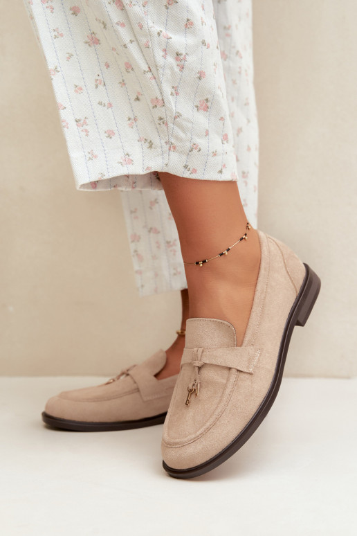 Sand women's moccasins made of faux suede Raylie