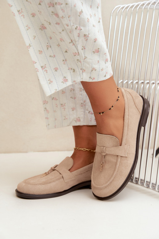 Sand women's moccasins made of faux suede Raylie