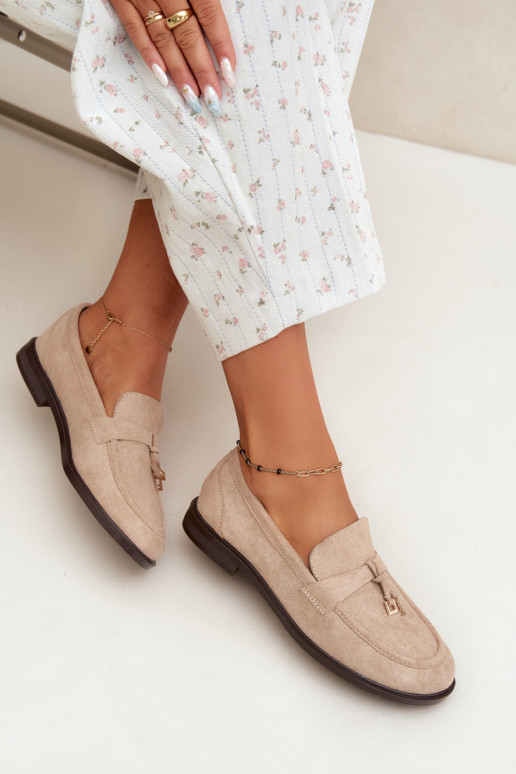 Sand women's moccasins made of faux suede Raylie