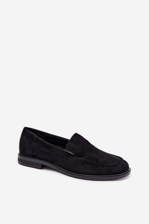 Black women's moccasins made of faux suede Laisie