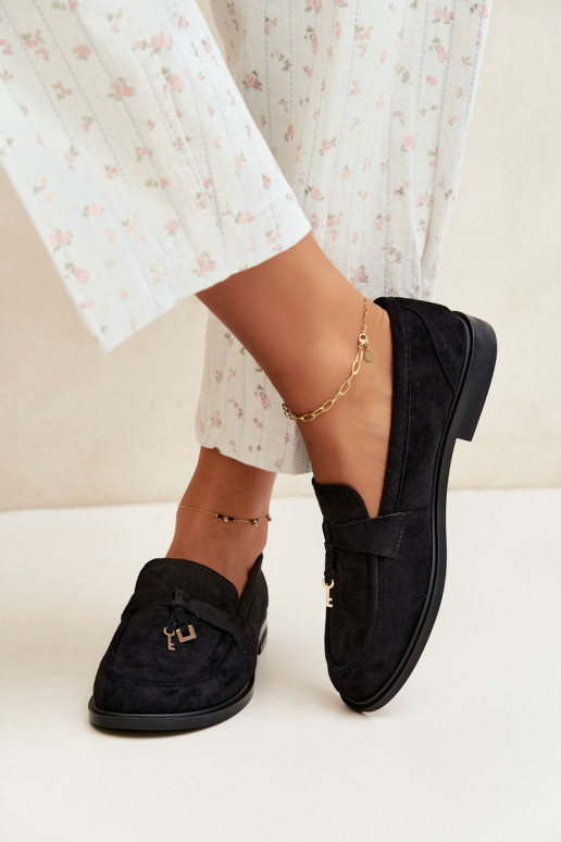 women's moccasins faux suede black Raylie