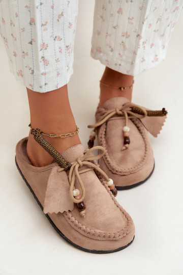 women's slippers Mule with fur sand Melia