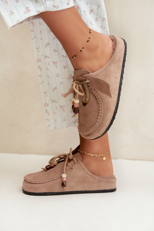 women's slippers Mule with fur sand Melia