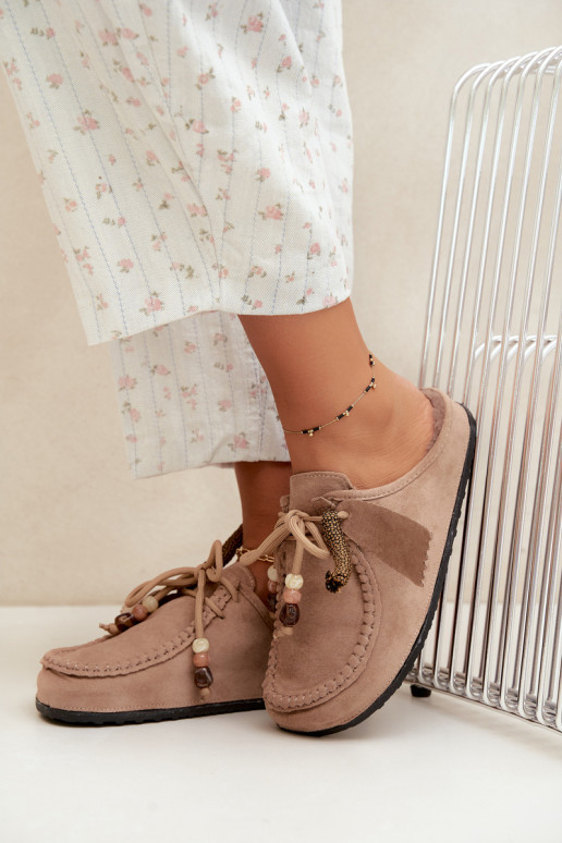 women's slippers Mule with fur sand Melia