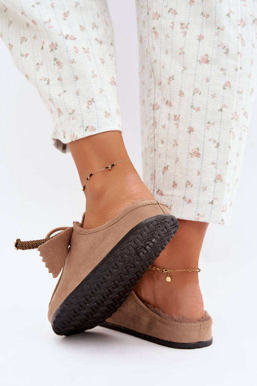 women's slippers Mule with fur sand Melia