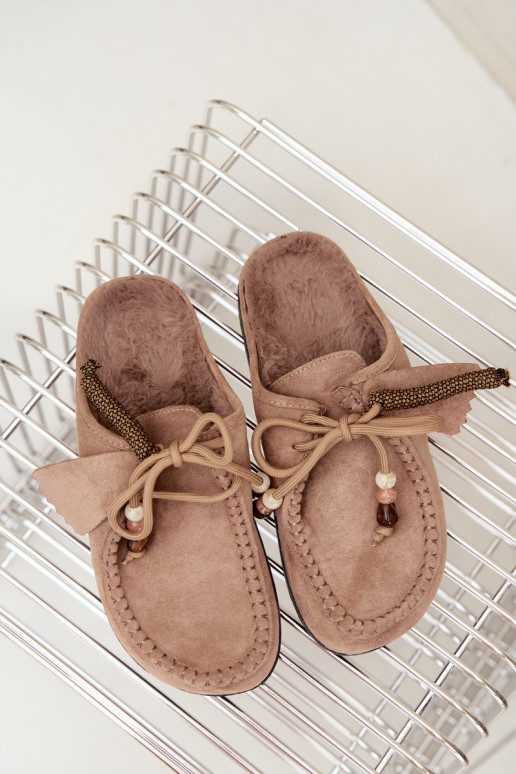 women's slippers Mule with fur sand Melia
