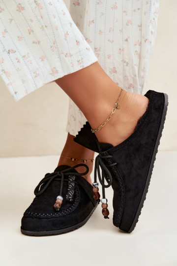 Women's Mule Slippers With Furry Insole Black Melia