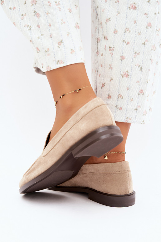 Women's moccasins made of faux suede, sand Laisie