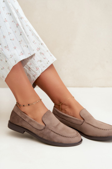 Women's moccasins made of faux suede, clay Laisie