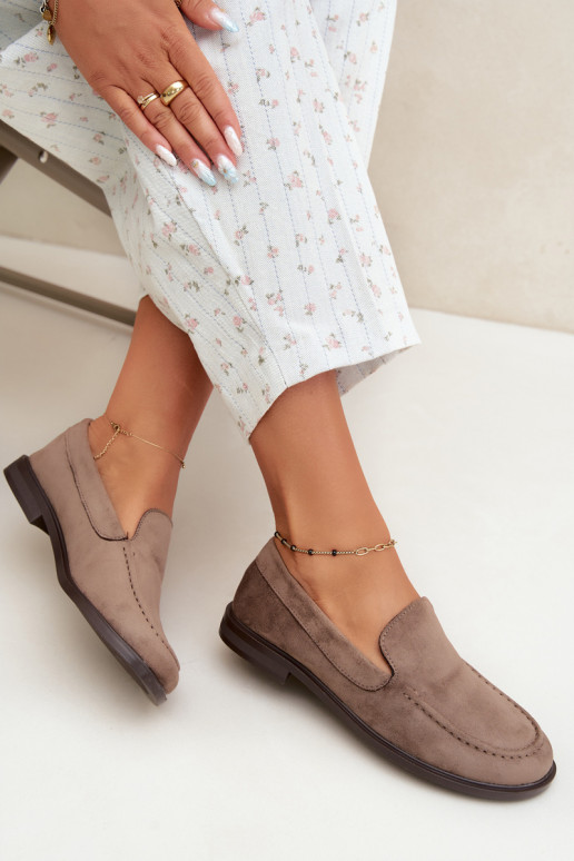 Women's moccasins made of faux suede, clay Laisie