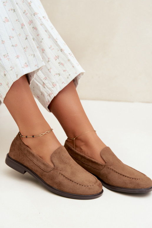 Women's moccasins made of faux suede, brown Laisie