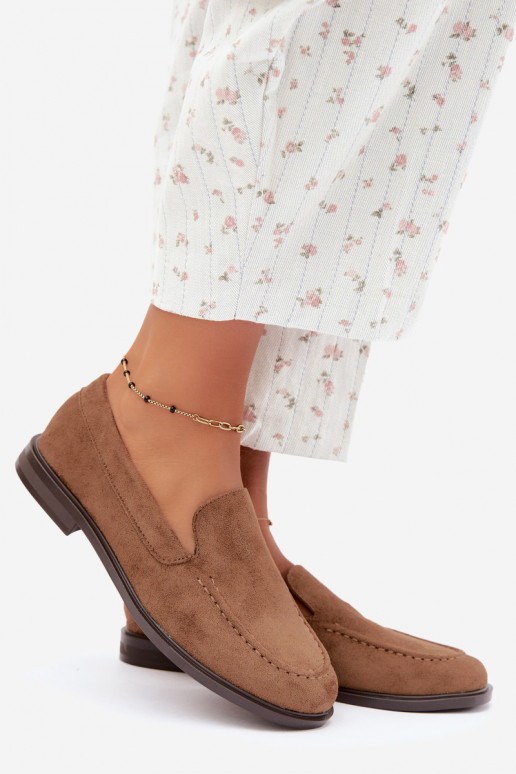 Women's moccasins made of faux suede, brown Laisie