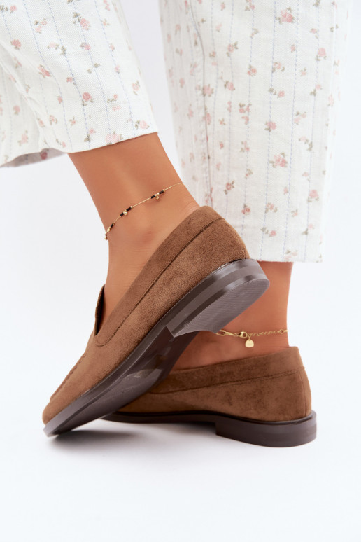 Women's moccasins made of faux suede, brown Laisie