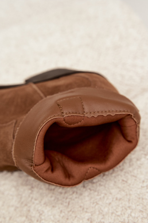 Brown suede cowboy-style insulated boots with heels Pelsa