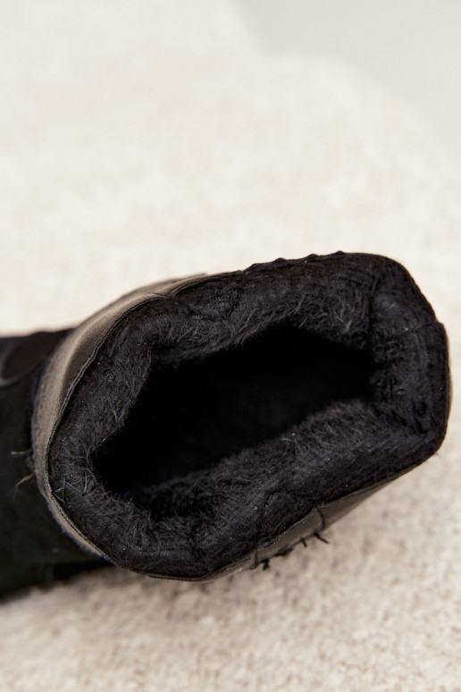 Black suede cowboy-style insulated boots with heels Pelsa