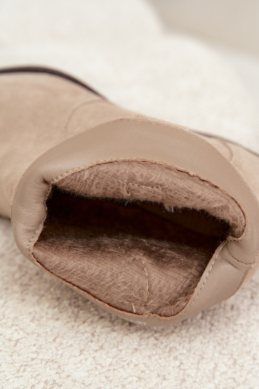 Slip-on cowboy style ankle boots in faux suede ivory Beretta