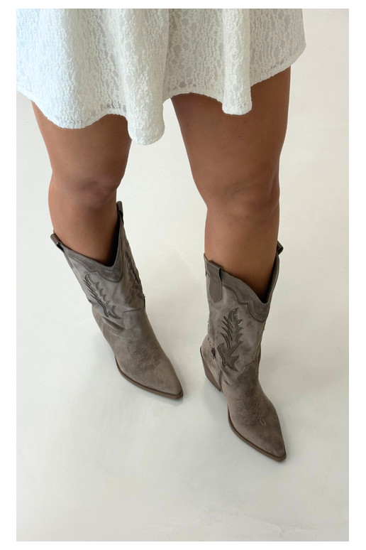 Długie buty kowbojskie w khaki Betina