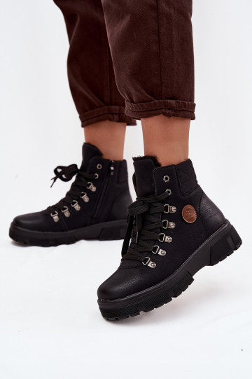 black insulated women's boots with platform Zaraine 2