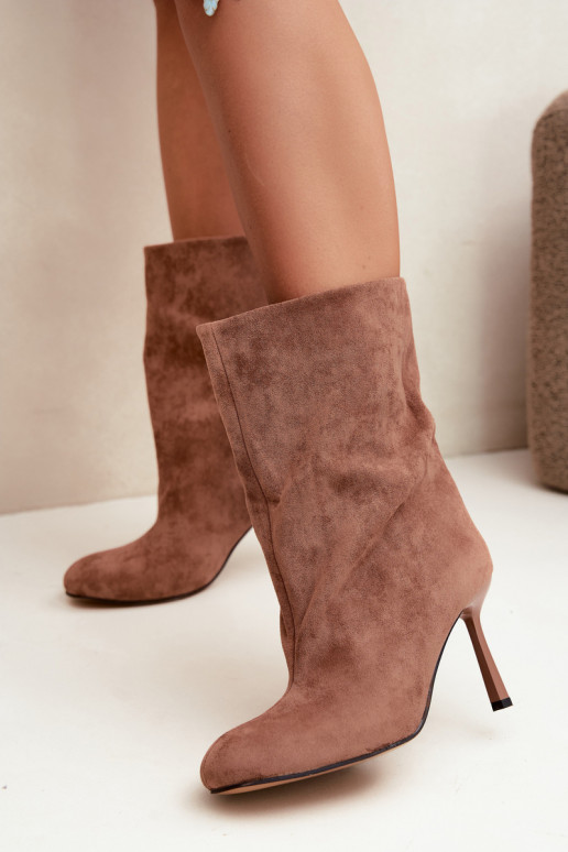 Brown ankle boots with slim heels Slouchy Penrose