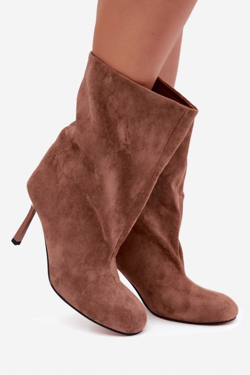 Brown ankle boots with slim heels Slouchy Penrose