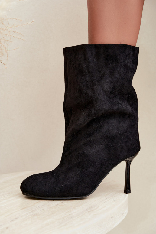 Black ankle boots with slim heels Slouchy Penrose