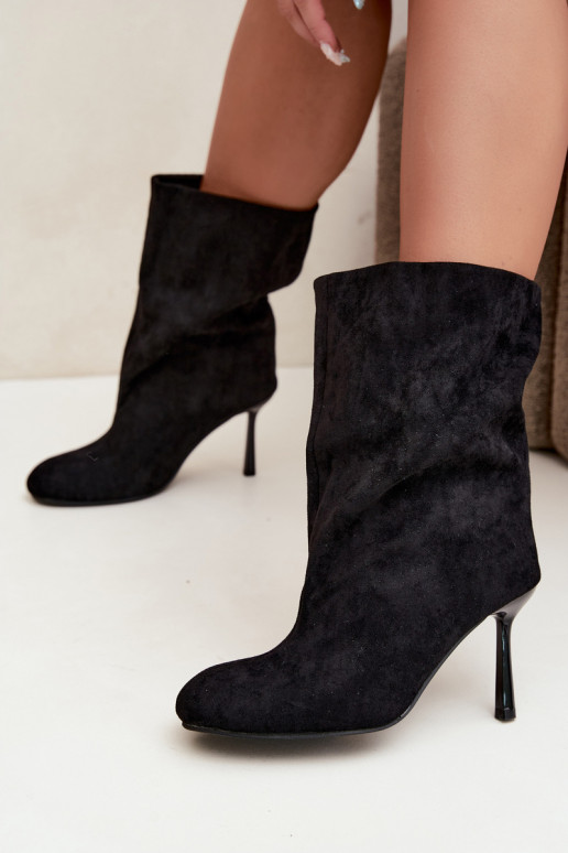 Black ankle boots with slim heels Slouchy Penrose
