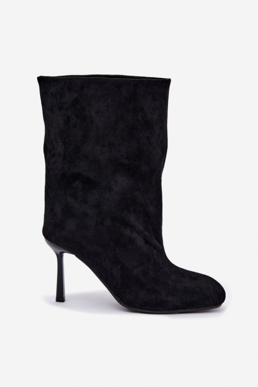 Black ankle boots with slim heels Slouchy Penrose
