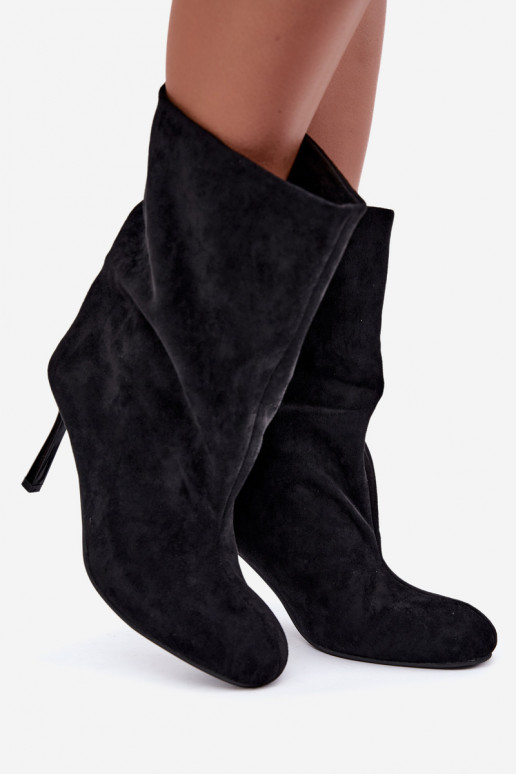 Black ankle boots with slim heels Slouchy Penrose