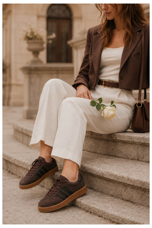 Women's sneakers in chocolate faux suede Bellmont